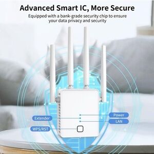 WiFi Extender, 2024 Fastest WiFi Booster 1200Mbps Dual Band (5GHz/2.4GHz) WiFi